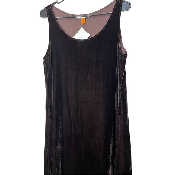 Vintage Harari Silk Blend Dark Brown Velvet Maxi Dress Size M NWT - Picture 2 of 11